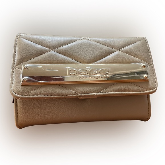 Bebe Los Angeles Abigail Crossbody Y2K Bag NWT beige tan - Picture 1 of 6